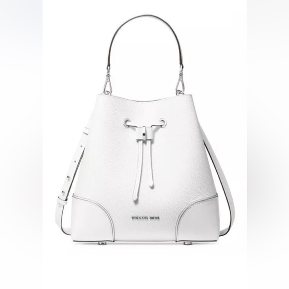 Michael Kors Mercer Gallery Convertible Bucket Optic White/...